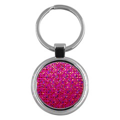 Polka Dot Sparkley Jewels 1 Key Chain (round) by MedusArt