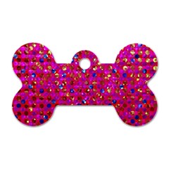 Polka Dot Sparkley Jewels 1 Dog Tag Bone (two Sided) by MedusArt