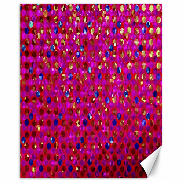 Polka Dot Sparkley Jewels 1 Canvas 11  x 14  (Unframed)