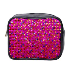 Polka Dot Sparkley Jewels 1 Mini Travel Toiletry Bag (two Sides)