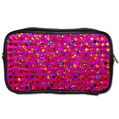 Polka Dot Sparkley Jewels 1 Travel Toiletry Bag (two Sides)