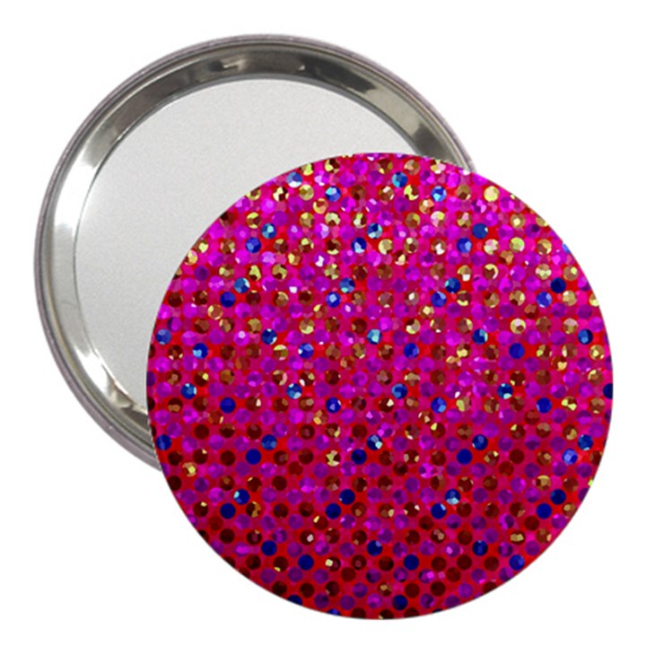 Polka Dot Sparkley Jewels 1 3  Handbag Mirror