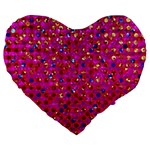 Polka Dot Sparkley Jewels 1 19  Premium Heart Shape Cushion Front