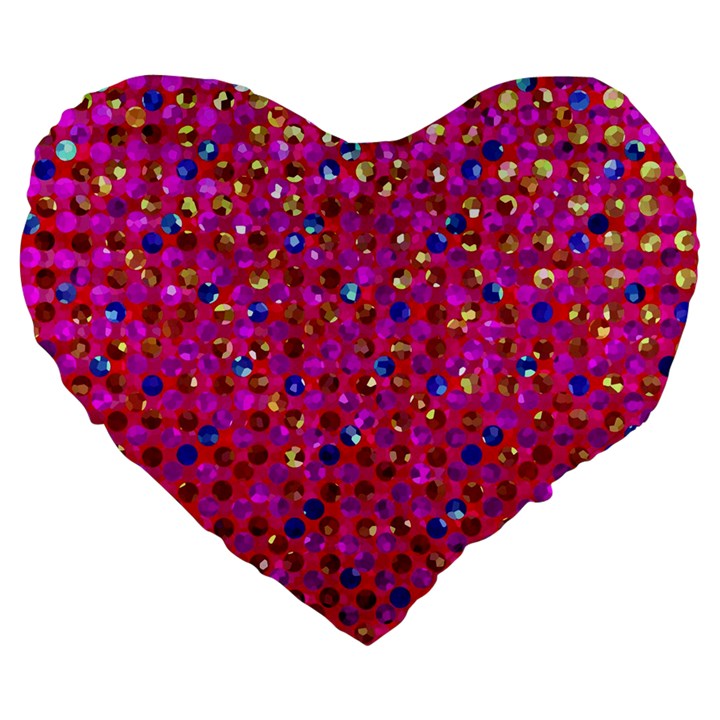 Polka Dot Sparkley Jewels 1 19  Premium Heart Shape Cushion