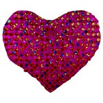 Polka Dot Sparkley Jewels 1 19  Premium Heart Shape Cushion Back