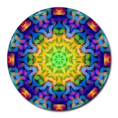 Psychedelic Abstract 8  Mouse Pad (round)