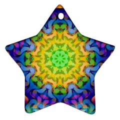 Psychedelic Abstract Star Ornament by Colorfulplayground