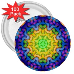 Psychedelic Abstract 3  Button (100 Pack)