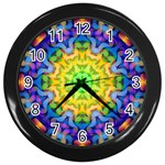 Psychedelic Abstract Wall Clock (Black) Front