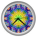 Psychedelic Abstract Wall Clock (Silver) Front