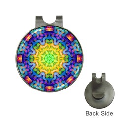 Psychedelic Abstract Hat Clip With Golf Ball Marker by Colorfulplayground