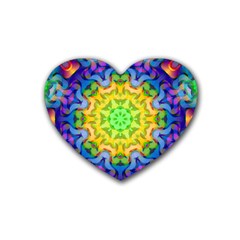 Psychedelic Abstract Drink Coasters (heart) by Colorfulplayground