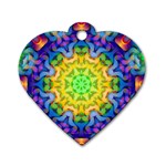 Psychedelic Abstract Dog Tag Heart (One Sided)  Front