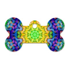 Psychedelic Abstract Dog Tag Bone (two Sided) by Colorfulplayground