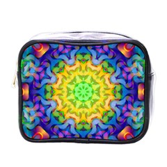 Psychedelic Abstract Mini Travel Toiletry Bag (one Side) by Colorfulplayground