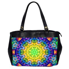 Psychedelic Abstract Oversize Office Handbag (two Sides)