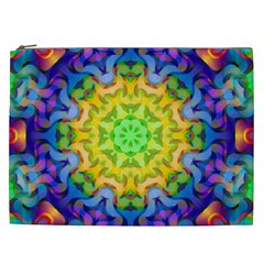 Psychedelic Abstract Cosmetic Bag (xxl) by Colorfulplayground