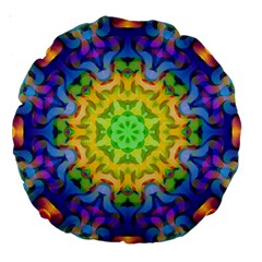 Psychedelic Abstract 18  Premium Round Cushion  by Colorfulplayground