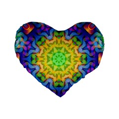 Psychedelic Abstract 16  Premium Heart Shape Cushion  by Colorfulplayground