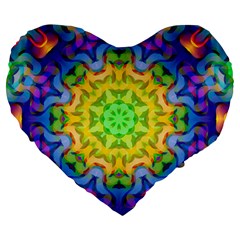 Psychedelic Abstract 19  Premium Heart Shape Cushion by Colorfulplayground