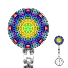 Psychedelic Abstract Stainless Steel Nurses Watch