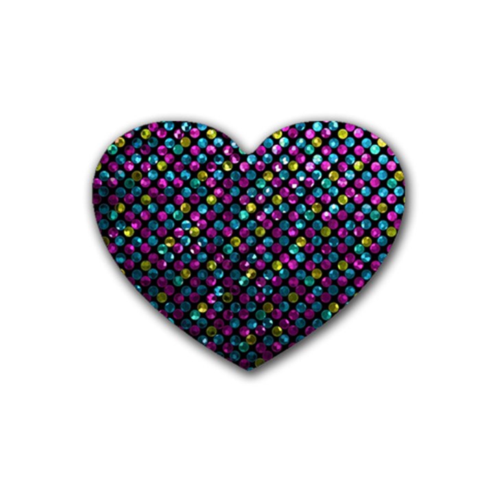 Polka Dot Sparkley Jewels 2 Drink Coasters (Heart)