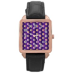 Flare Polka Dots Rose Gold Leather Watch 