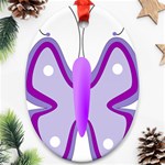 Cute Awareness Butterfly Oval Ornament Front