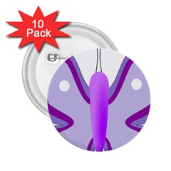 Cute Awareness Butterfly 2 25  Button (10 Pack) by FunWithFibro