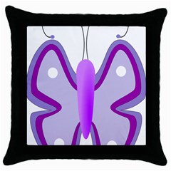 Cute Awareness Butterfly Black Throw Pillow Case by FunWithFibro