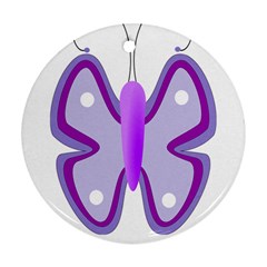 Cute Awareness Butterfly Round Ornament (two Sides) by FunWithFibro