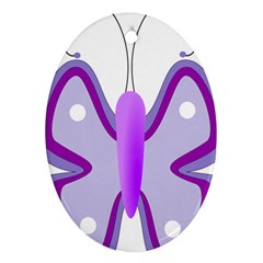 Cute Awareness Butterfly Oval Ornament (two Sides) by FunWithFibro