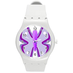 Cute Awareness Butterfly Plastic Sport Watch (medium)