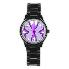 Cute Awareness Butterfly Sport Metal Watch (black) by FunWithFibro