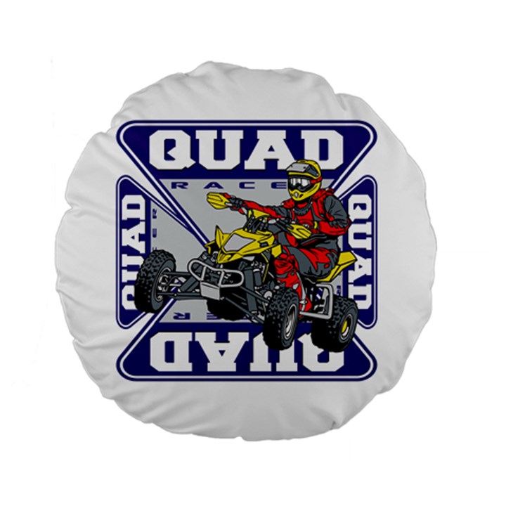 Quad Racer 15  Premium Round Cushion 