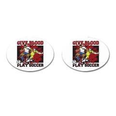 Give Blood Play Soccer Cufflinks (oval) by MegaSportsFan