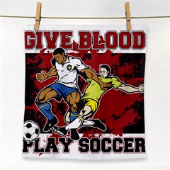 Give Blood Play Soccer Face Towel by MegaSportsFan