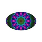 Star Of Leaves, Abstract Magenta Green Forest Sticker 100 Pack (Oval) Front