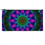 Star Of Leaves, Abstract Magenta Green Forest Pencil Case Front