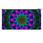 Star Of Leaves, Abstract Magenta Green Forest Pencil Case Back