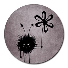 Evil Flower Bug Vintage 8  Mouse Pad (round) by CreaturesStore