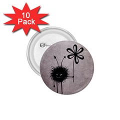 Evil Flower Bug Vintage 1 75  Button (10 Pack)