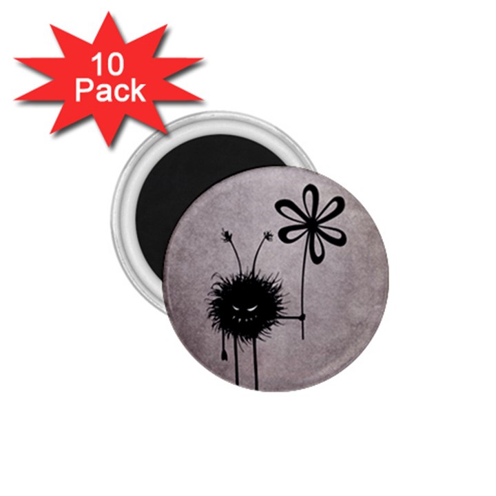 Evil Flower Bug Vintage 1.75  Button Magnet (10 pack)