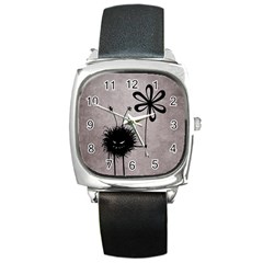 Evil Flower Bug Vintage Square Leather Watch by CreaturesStore