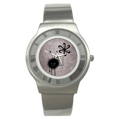 Evil Flower Bug Vintage Stainless Steel Watch (slim)