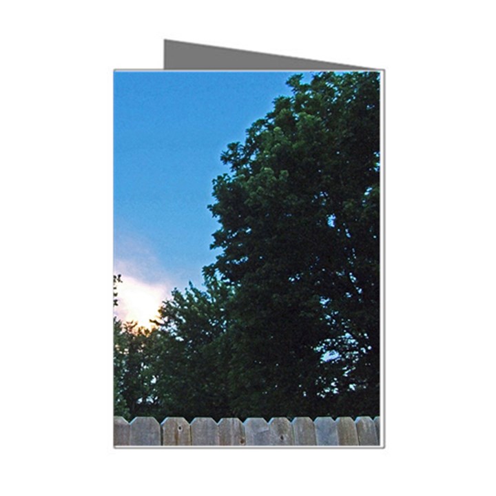 Coming Sunset Accented Edges Mini Greeting Card (8 Pack)