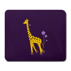 Purple Roller Skating Cute Cartoon Giraffe Large Mouse Pad (rectangle) by CreaturesStore