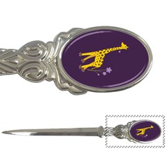 Purple Roller Skating Cute Cartoon Giraffe Letter Opener by CreaturesStore