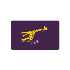 Purple Roller Skating Cute Cartoon Giraffe Magnet (name Card) by CreaturesStore