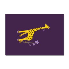 Purple Roller Skating Cute Cartoon Giraffe A4 Sticker 100 Pack by CreaturesStore